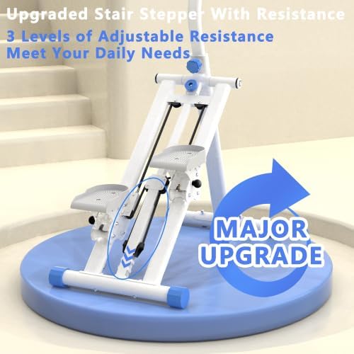Home Foldable Stair Stepper Machine - Vertical Climber for Full Body Workout, 265 lbs Capacity w/LCD Display & Adjustable Handlebar, Compact Home Gym Equipment for Legs, Abs, Cardio