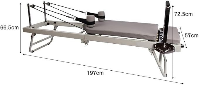 Pilates Reformer Machine, Foldable Pilates Reformer Machine for Home and Gym, Load-Bearing 120kg, Five Rubber pulls Contains Square Boxes