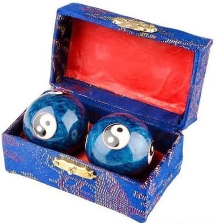 JapanBargain, Set of 2 Chinese Baoding Balls Hand Exercise Therapy Balls Stress Reliefe Balls, (Blue)