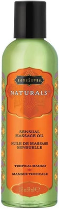 KAMA SUTRA Naturals Massage Oil - Luxurious Natural Scented Oil for Relaxing and Sensual Massages - 2 fl oz/59 ml (Tropical Mango)