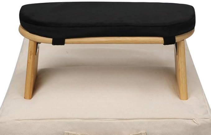 Meditation Bench with Meditation Cushion Meditation Stool Set,Folding Yoga Stool, Sturdy Prayer Bench,Comfortable for Kneeling or Sitting