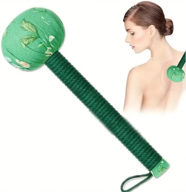 Lymphatic Drainage Massager，Mugwort Massage Hammer Herbal Wormwood Massage Tool Meridian Tapping Stick，Manual Full Body Back Shoulder Neck Relief, Muscle Stress Reduction Wormwood (Hot Pink, 40CM)