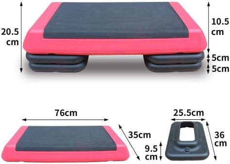 Aerobic Exercise Step Platform for Home Gym, 4 Stackable Risers -Adjustable Hight, Step Up Exercise Platform, Fitness Training Workout Stepper, Cardio Strength