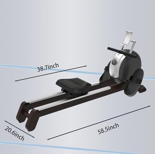 Rowing Machine for Home Use, Magnetic Rower Machine with Quiet Resistance, LCD Monitor Foldable Rower, 350lb Weight Capacity, Burn Fat & Sculpt Muscles