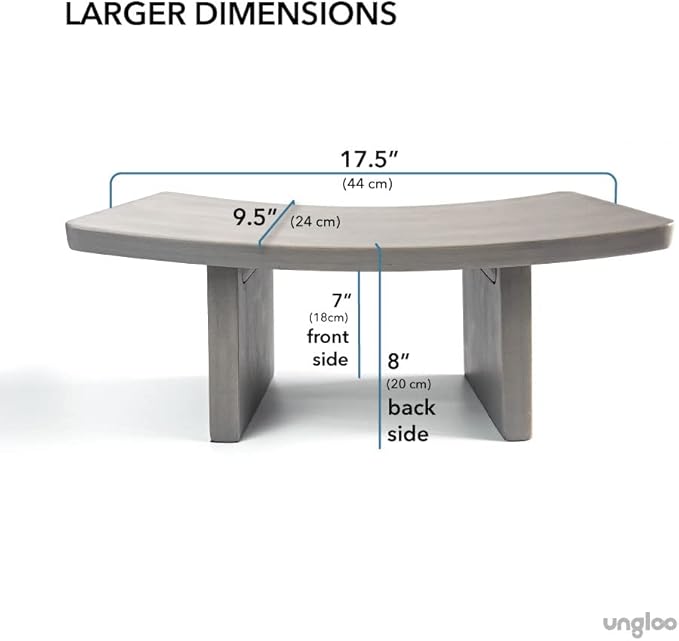 Ungloo Meditation Bench | Wide & Tall Sturdy Stable Cross Legged & Kneeling Stool | Easy on HIPS and Knees | Prayer Bench | Lightweight Sustainable Bamboo Stool