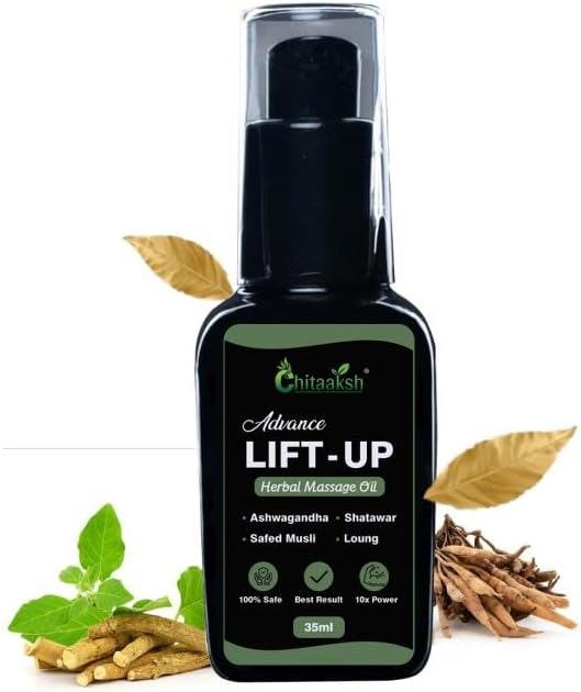 Lift Up Herbal Massage Oil – 100% Results with Clinically Proven Formula for Men, 35ml | Pure & Natural Massage Oil