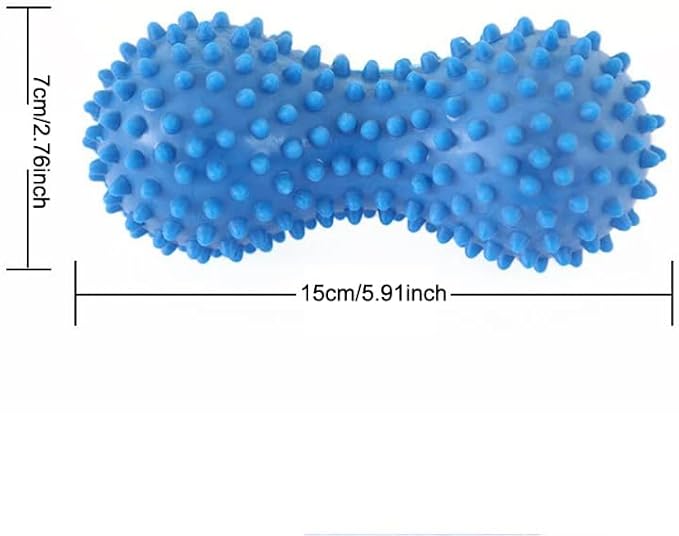 2 Pack Peanut Massage Ball Roller Spiky Double Lacrosse Balls Trigger Point for Stress Reflexology Foot Muscle Therapy Deep Tissue Relieve Strength Exercise Fitness Body