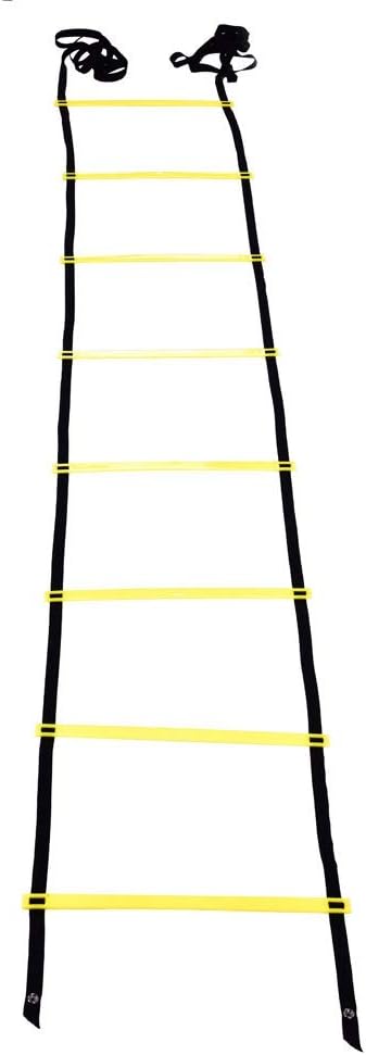 BAFOVY Agility Ladder, Adjustable 8 Rung Heavy Duty Football Training Ladder with Durable Nylon Straps, for Speed Agility Coordination Balance Football Rugby Tennis Baseball