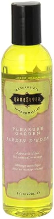 KAMA SUTRA Aromatics Massage Oil Pleasure Garden – 8 fl oz - Rich Blend of Essential Oils - Combines Rose, Jasmine and Sandalwood - Massage Oil for Body - Romantic, Relaxing, Sensual Massage
