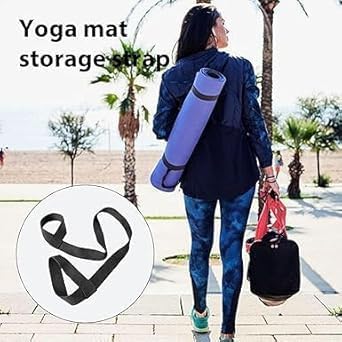 Yoga Mat Carrier with Adjustable Non-Slip Strap, Nylon Fitness Mat Holder Doubles as Resistance Band for Pilates, Stretching and Gym Exercises