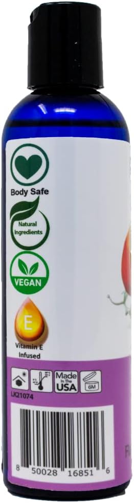 Lick Peaches and Cream Flavored Massage Oil – Sweet Dessert-Inspired Edible Massage Oil with Vitamin E, Smooth Body-Safe Glide for Couples Massage Nights, 4 oz