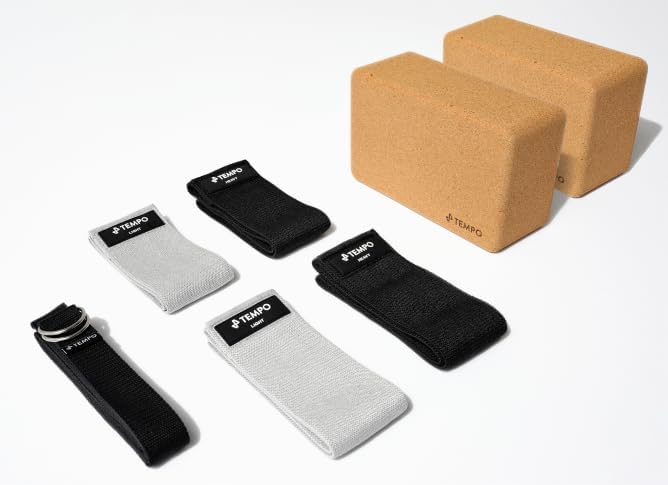Tempo Yoga Home Kit with Exercise Mat, Foam Roller, Resistance Bands and Yoga Block