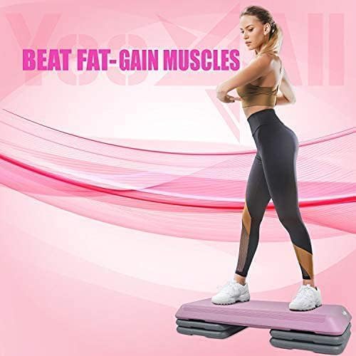 Yes4All Aerobic Exercise Step Platform, Exercise Stepper with Risers for Cardio and Strength Training, Workout Stepper for Home Gym