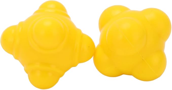 plplaaoo 2pcs Reaction Ball, Reactivity Ball,Field Training Ball, Agility Trainer for Baseball,Irregular Ball Agility Trainer Hand Eye Coordination Training Ball Rubber Reflex Ball