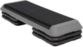 43-inch Aerobic Stepper Exercise Step Adjustable Workout Platform with 4 Training Riser - 4” 6” 8" for Fitness, Black