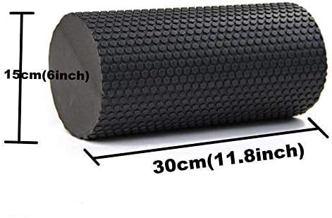 VIPELE High-Density Exercise, Massage, Muscle Recovery, Round Foam Roller (Black) 11.8inchX6inch