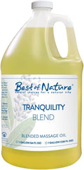 Best of Nature Tranquility Aromatherapy Massage & Body Oil - Soothing Blend with Lavender, Sage, Rosewood & Palmarosa, Ideal for Relaxing Massage or Daily Moisturizing - Half Gallon (64 fl oz)