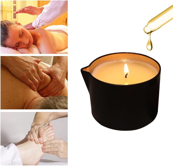 Pure Natural Soybean Scented Massage Candles for Couples-Low Temp Relaxing Candles Aromatherapy - Body Lotion for Massage 6.35 OZ (Pomegranate Scent)