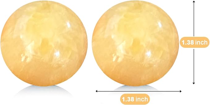 Marble Baoding Balls, Chinese Meditation Stress Relief Balls for Hand Therapy, Manual Massage Exercise with an Upgraded Shockproof Imitation Wood Box, 2 Count Beige, Small-1.38"
