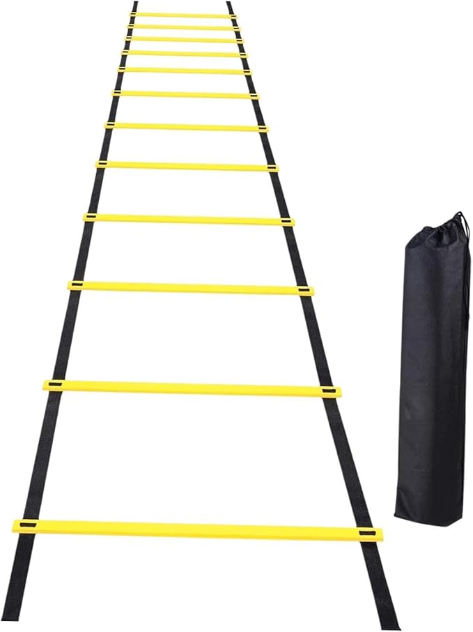 Agility Ladder Speed Ladder Fitness Feet Training Multifunction with Storage Bag Rugby Outdoor Sports Instant Set up Foldable