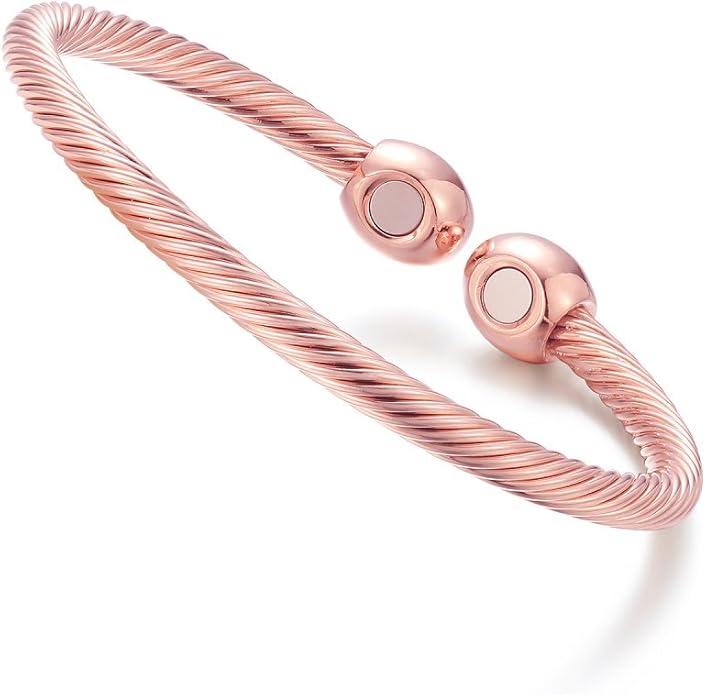 NewZenro Elegant Magnetic Bracelet Copper Magnets Bangle For Women Men Gifts for Father's Day