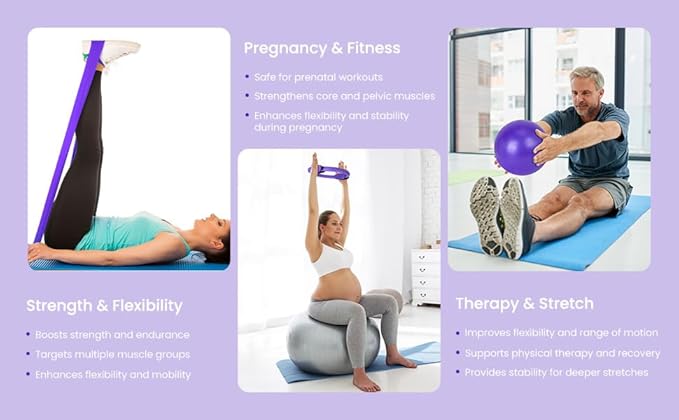 Pilates Essentials Kit for Women- 13-Piece Set Includes Pilates Ring, Yoga Ball, Yoga Bands, Figure of 8 Resistance Band, Fabric Resistance Band, Pilates Socks, and Storage Bag