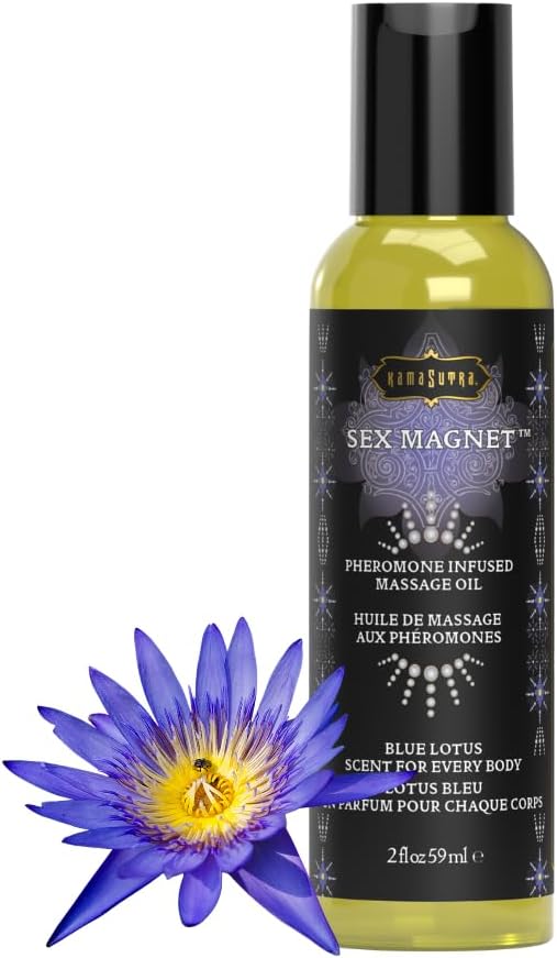 KAMA SUTRA Sex Magnet Pheromone Massage Oil Blue Lotus- 2 Fl Oz Blue Lotus Massage Oil