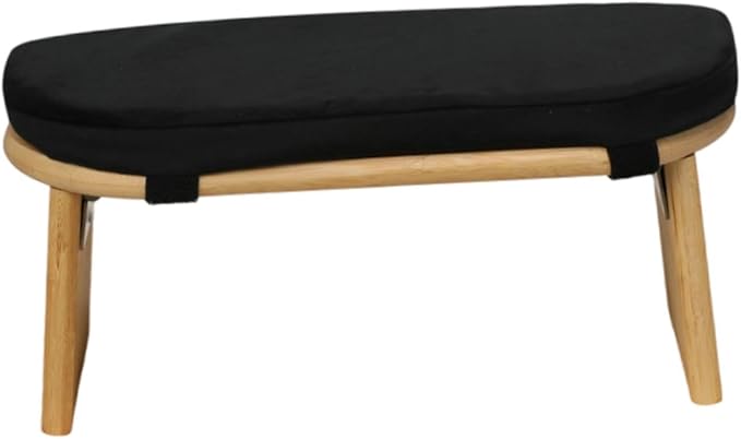 Meditation Bench Prayer Bench Removable Ergonomic Foldable Bamboo Kneeling Stool Stool for Office Bedroom Tea Ceremony(Black)