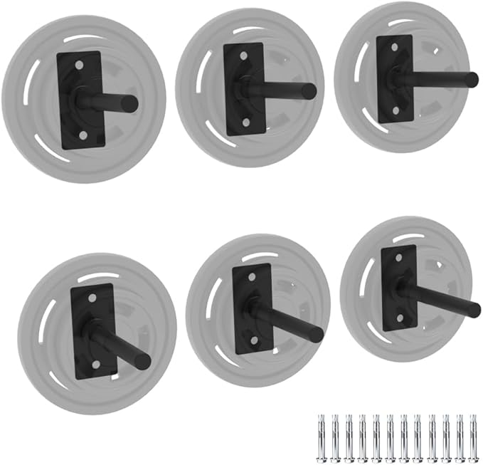 Wall Mounted Weight Plate Holder,Weight Plate Rack for for All Size Bumper Plates, Max Weight Capacity 300 Lb, Home Gym Organizer