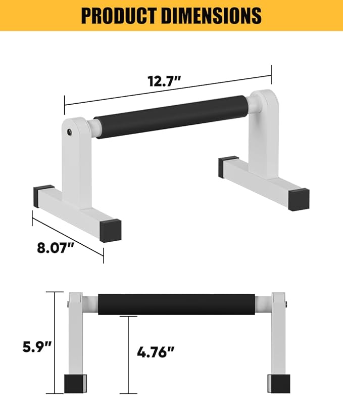Push Up Bars | Heavey Duty Parallettes Dip Bar with Non-slip Grips for Calisthenics Planche L Sit Handstand Fitness Floor Workout, Pushup Station Handles Stand for Gym Strength Training