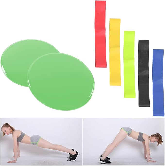 Fitness Sliding Disc, Wireless Core Slider Workout Equipment, Low Impact ABS Sliders for Home Gym and Floor Exercises with Pull Straps for Beginners and Advanced Users