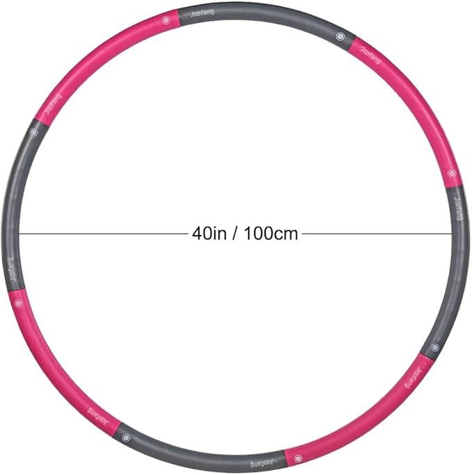 5lb Exercise Hoops for Adults, 40in Large Adjustable Hoola Hoop, Weighted Hoop, Fitness Hoop for Weight Loss, Abdominal Trainer Fitness Training, Fat Burning, Home Gym Core Workout