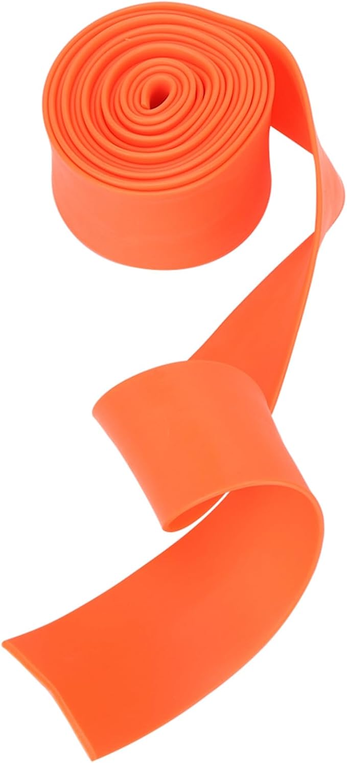Semme 5cm X 2.5m Elastic Tension Strap for Strength Training Pilates Soft TPR with Buckles for Women and Girls Orange