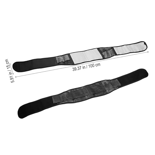 NOLITOY 3pcs Elastic Self-heating Lumbar Brace Magnetic Therapy Back Support Double Pull Straps Back for Surgery (size)