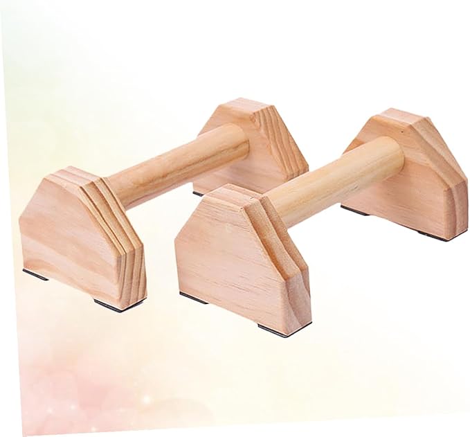 BESTonZON Solid Wood Push-up Bracket Handstand Bars Muscle Training Device, 1 Pair Pushup Frame for Home Fitness Strength Training and Calisthenics
