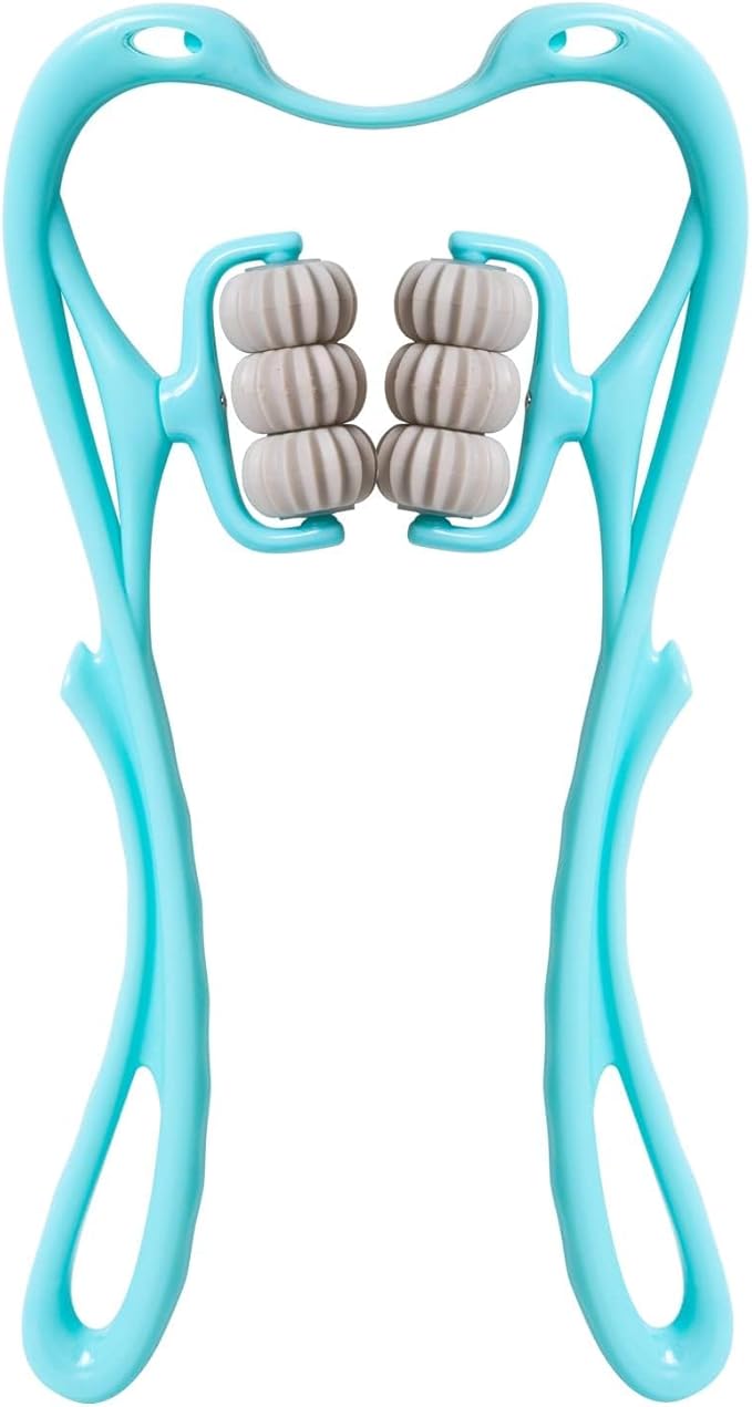 HaSeftni Trigger Point Roller Massager Tool with 6 Balls for Pain Relief deep Tissue Handheld Suitable for Legs Waist Neck and Shoulder Massage Relaxer (Blue)
