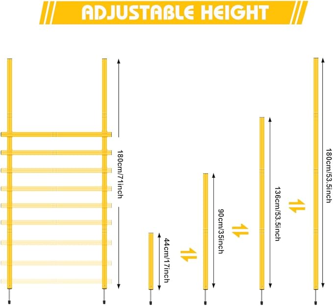 Agility Poles Training Equipment- Includes 6 Agility Poles, 6 Jumping Hurdles, Agility Ladder, 12 Soccer Cones, 1Jump Rope, Soccer Training Poles for Speed Training, Soccer Agility Training
