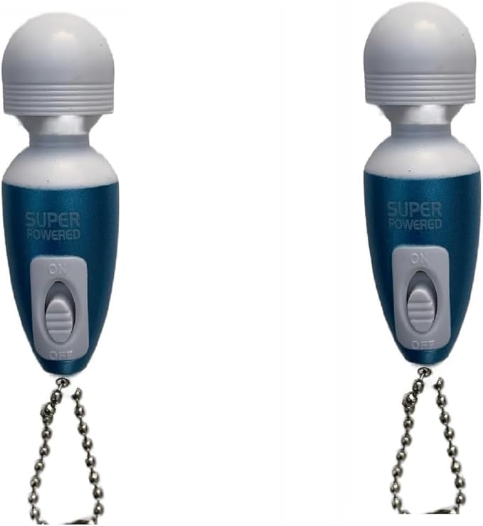 Mini Portable Small Keychain Massage Body Tool Heads Massager Pocket Toy for Neck Shoulder Face Back Muscles (2PK Blue)