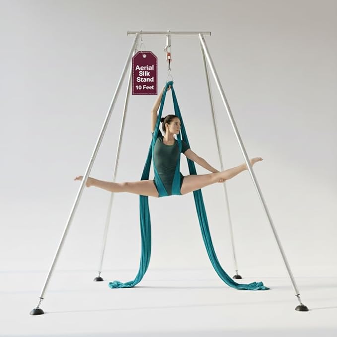 Houseables Aerial Silks, Yoga Swing, Aerial Yoga Hammock, Ariel Silk, Gymnastics Swing, Acrobatics Equipment, For Home, Indoor, Outdoor, Arial Setup, Rig, Sling, Portable