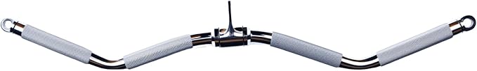 qibylift Barbell Multi-Exerciser Cable Attachment For Cable Machines, Lat Pull Down Bar Cable Machine Attachments, Tricep Press Down Bar, Revolving Straight Curl Pulldown Bar with Rotating & Rubber Handle Grips