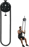 Suspension Endless Rope Pulley System, Endless Rope Trainer, Portable Cable Pulley System with Adjustable Resistance, Hanging Rope Puller Upper Limb Strength Training Ropes Climber Black