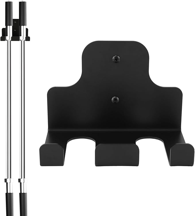 Barbell Wall Holder, Garage Gym Bar Wall Rack, Vertical Barbell Mount Rack, Space Saving Commercial or Home Gym Accessory,Holds Under 30mm Bar Size