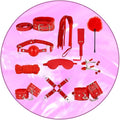 Delicate Plush Stretching Belt Set+Cute Hip Accessories, Multi Functional 11 Piece Set for Bed Putra (Red) - Y6