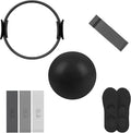 Pilates Ring Set, 14" Magic Circle, Long & Loop Resistance Bands, Soft Pilates Ball, Grip Socks,Puller, Home Workout Equipment for Women & Beginners to Tone, Flexibility & Core Strength