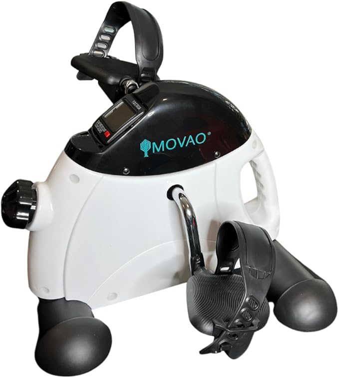 Under Desk Bike Mini Exercise Bike with Upgraded Wide Pedals & Easily Adjustable Strap for Leg Cycling Exercise Portable Bike with LCD Display and Adjustable Tension