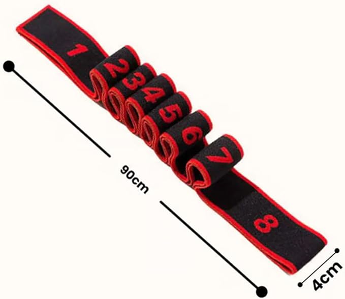 Fitness Resistance Band for Stretching and Yoga, Fashion Puller Exercise, Fitness Resistance Bands with Handles, Adjustable 8 Segment Numbered Resistance Band for Full Body
