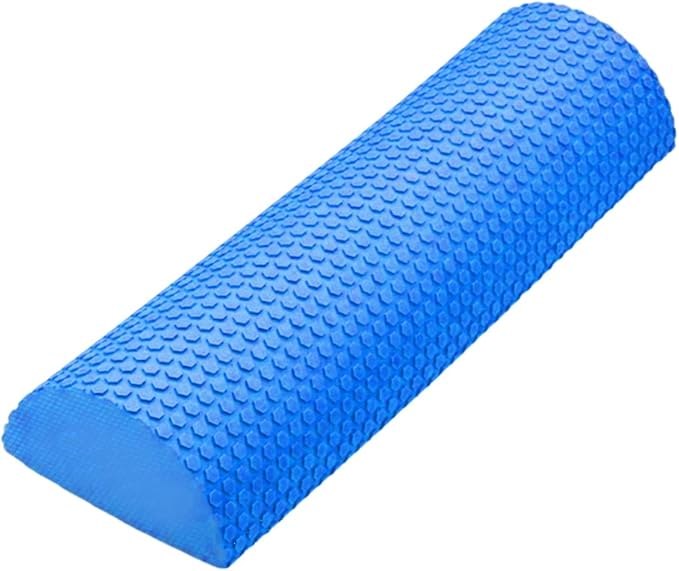 Half Round Foam Roller EVA Back Exercise Shaft Yoga Columns for Deeply Tissue Muscle Massage Blue,Sports