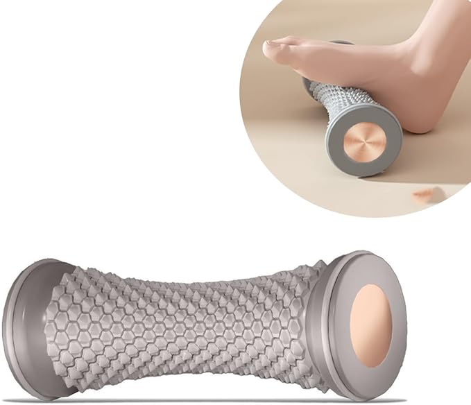 Foot Massage Roller Manual Trainer for Relieve Plantar Fasciitis Heel & Foot Arch Pain and Deep Tissue Massage Multi-Functional Feet Massages Trigger Point Therapy Reflexology Tool Gray