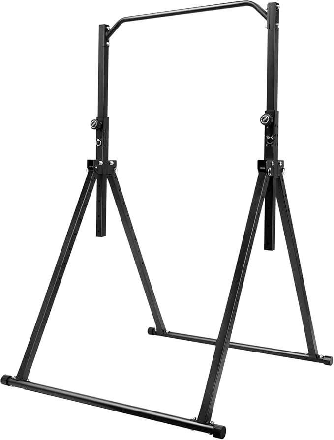 Pull Up Station, Triangular Design Power Tower Foldable Pull Up Bar Station, Height Adjustable Multi-Function Tower Workout Dip Stand For Home Gym Strength Training Equipment (440.92lbs)