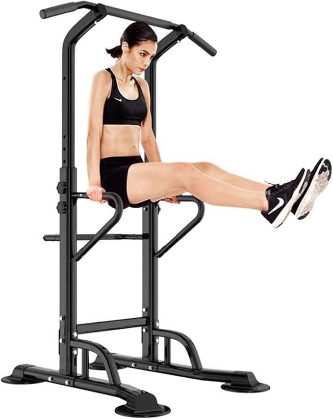 soges Power Tower Adjustable Height Pull Up & Dip Station Multi-Function Home Strength Training Fitness Workout Station